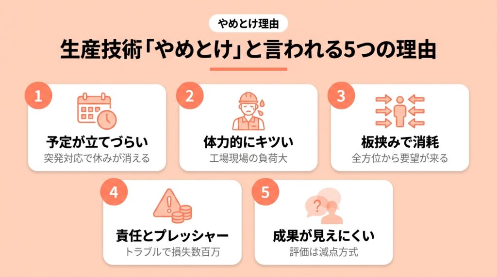 生産技術はやめとけと言われる理由5つ