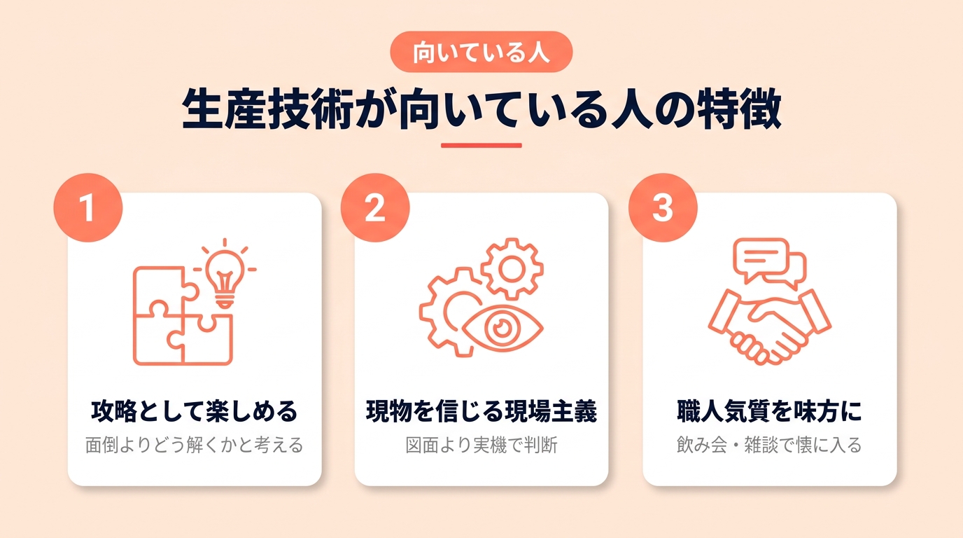 生産技術 やめとけ_向いている人の3つの特徴