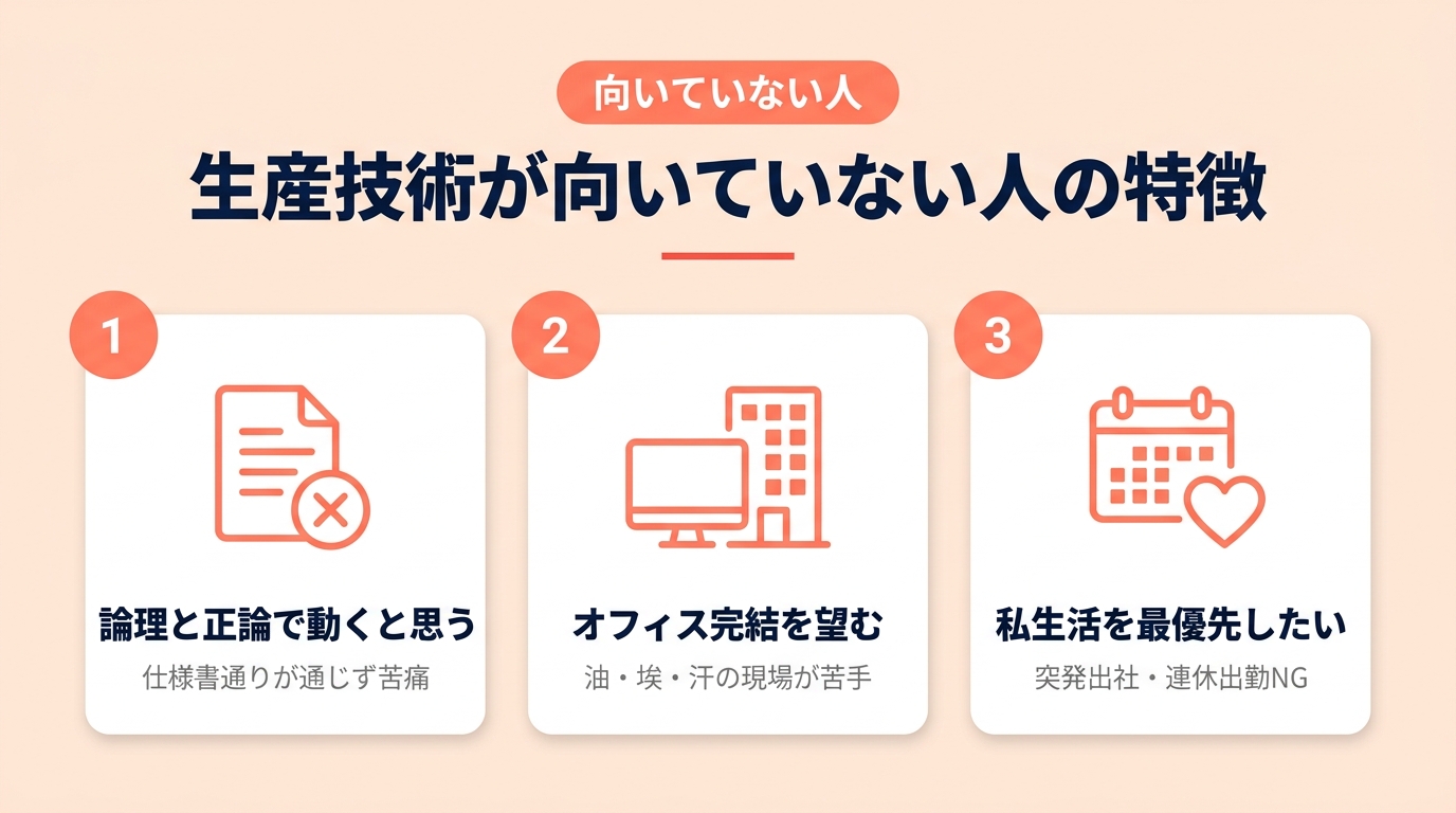 生産技術 やめとけ_向いていない人の3つの特徴
