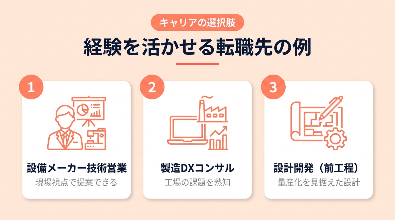 生産技術 やめとけ_経験を活かせる転職先の例3つ